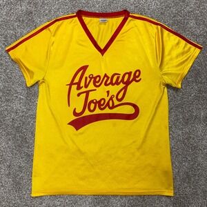 Dodgeball Average Joes Yellow V-Neck Costume Jersey Large Movie Costume